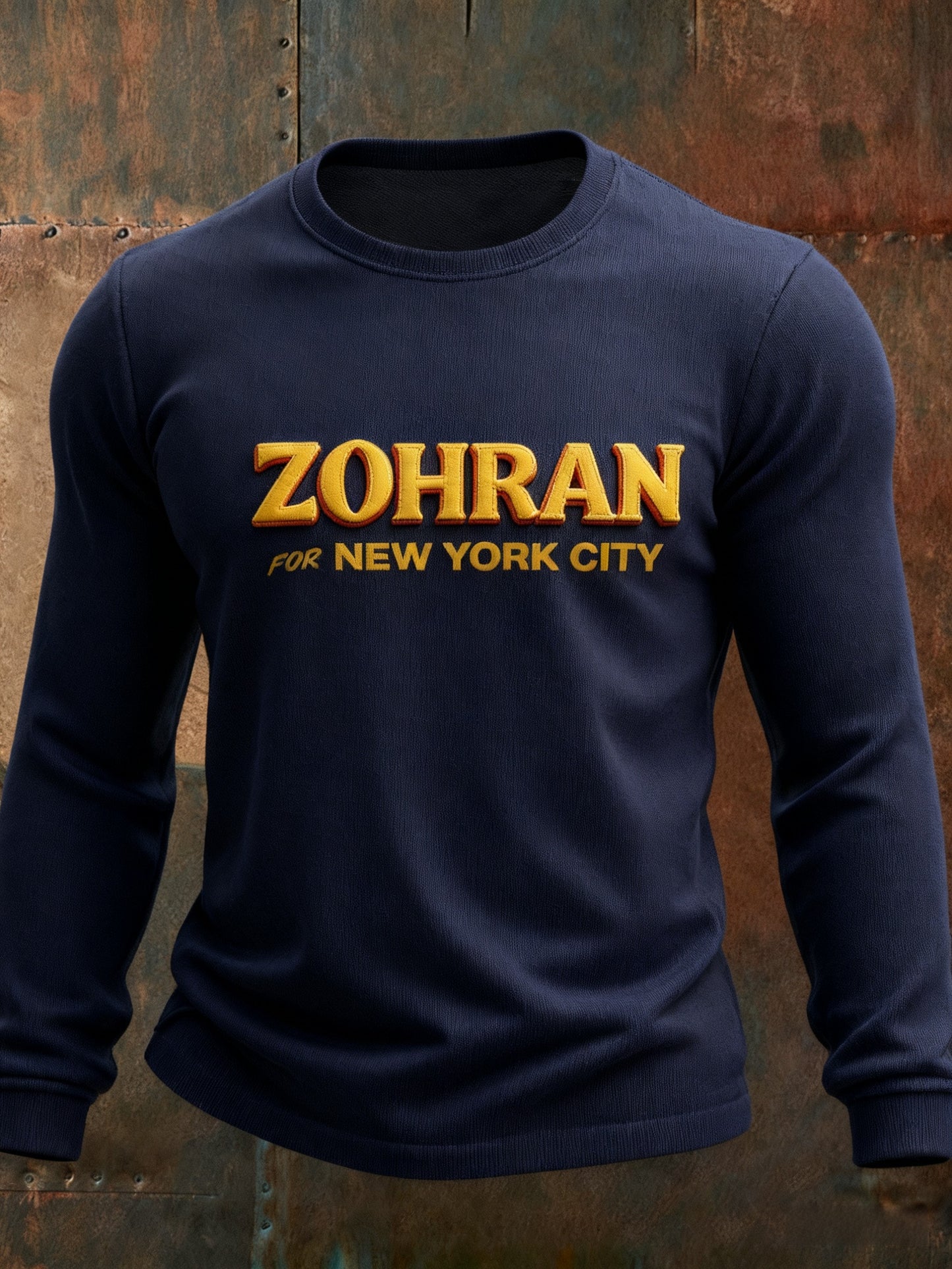 Men's Retro Mayor Mamdani Sports Long-Sleeve Top