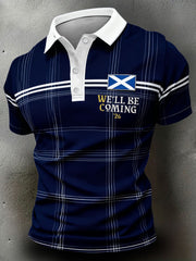 Men's Scotland Football Lover Printed Casual Tops