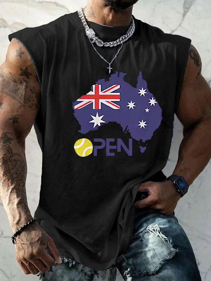 Men's Australian Open For Tennis Lover Sleeveless Vests