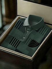 Men's Vintage Business Style Printed Casual Polo Shirt