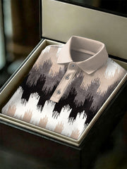 Men's Vintage Business Style Printed Casual Polo Shirt