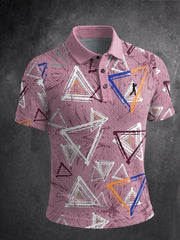 Men's Vintage Business Style Printed Casual Polo Shirt