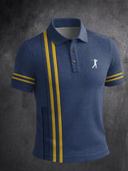 Men's Vintage Business Style Printed Casual Polo Shirt