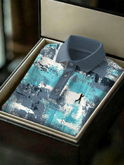 Men's Vintage Business Style Printed Casual Polo Shirt