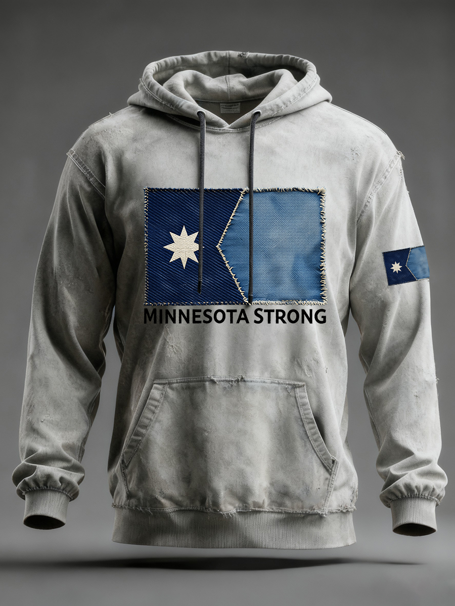 Men's Minnesota Strong Oversized Drop-Shoulder Hoodie With Pockets