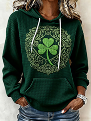 Women's St. Patrick's Day Printed large-sized hooded sweatshirt