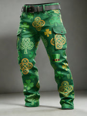 Men's Retro St. Patrick's Day Print Casual Pants