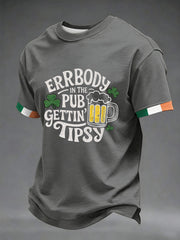 Men's St. Patrick's Day Errbody In The Pub Geetin Tipsy Beer Printed T-shirt
