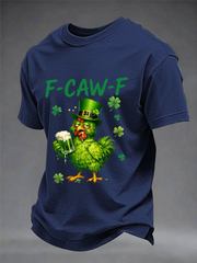 Men's St. Patrick's Day Chicken F-Caw-F Short-sleeved T-shirt