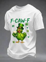 Men's St. Patrick's Day Chicken F-Caw-F Short-sleeved T-shirt