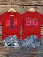 Women's American Hockey Print Casual T-Shirt
