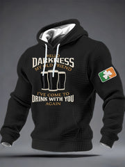 Men's Hello Darkness My Old Friend Checkered Cotton Hoodie