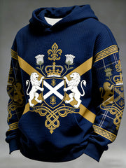 Men's Scotland We'll Be Coming 2026 Football Lover Casual Waffle Hoodie Sweatshirt