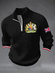 Men's UK Printed Casual Zipper Pullover