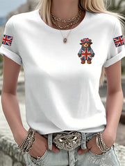Women's British Style Printed T-shirt