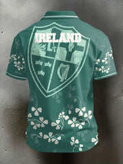 Men's Ireland Rugby Lover Shoulder 2 Shoulder Printed Casual Tops