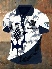 Men's Scottish Rugby Print Polo Shirt