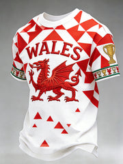 Men's Football-Themed Printed T-Shirt