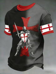 Men's Retro St George's Day Casual Short-Sleeve T-Shirt