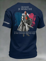Men's Retro St George's Day Casual Waffle Short-Sleeve T-Shirt