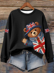 Women's British Style Print Sweatshirt