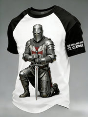 Men's Retro St George's Day Casual Short-Sleeve T-Shirt