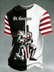 Men's Retro St George's Day Casual Short-Sleeve T-Shirt