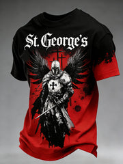 Men's St. George's Day Themed Printed T-Shirt