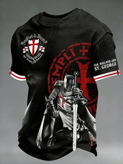 Men's Retro St George's Day Casual Short-Sleeve T-Shirt