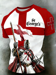 Men's St. George's Day Themed Printed T-Shirt