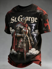 Men's St. George's Day Themed Printed T-Shirt