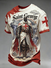 Men's St. George's Day Themed Printed T-Shirt