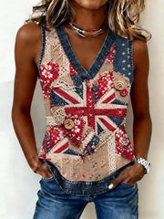 Women's UK Flag Art Printed Vest