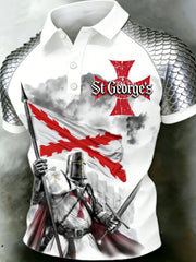 Men's St George's Day Casual Short-Sleeve Polo Shirt