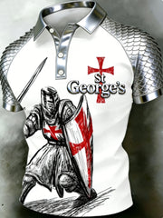 Men's St George's Day Casual Short-Sleeve Polo Shirt