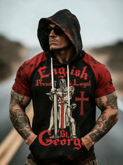 Men's Short-Sleeve Hoodie With St. George's Day Themed Print