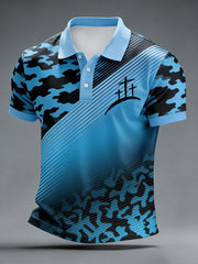 Retro Faith-Themed Art Print Casual Polo Shirt