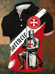 Men's Retro St George's Day Casual Short Sleeve Top