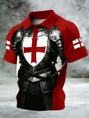Men's Short-Sleeve Polo Shirt With St. George's Day Themed Print