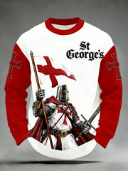 Men's St. George's Day Themed Printed Long-Sleeve T-Shirt