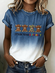 Women's Autism Awareness Print T-shirt