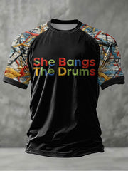 Men's Lemon Roses Music Lover Printed short sleeve t-shirt