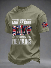 Men's British Veteran Patriotic Military Tribute imitation cotton short-sleeved T-shirt