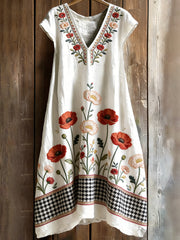 Women's Floral Print V-Neck Dress