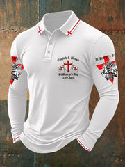 Men's St George's Day long sleeve polo shirt