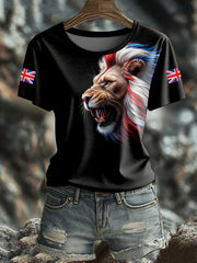 Women's Vintage British Lion Printed T-shirt