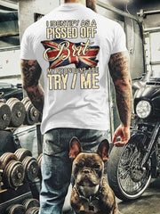 Men's I Identify As A Pissed Off Brit My Pronouns Are Try / Me Printed T-shirt