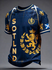 Retro Scottish Football Fan Art Print Casual Jersey