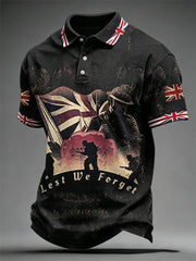Men's Lest We Forget Print Casual Top