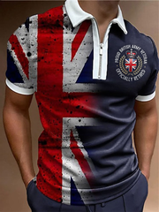 Men's Proud British Army Veteran Officially Retired Zip Up Short Sleeve